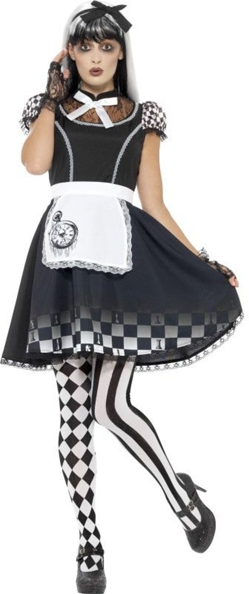 Alice In Wonderland Kostuum | Gotische Alice In Wonderland | Vrouw | Extra Small | Halloween | Verkleedkleding
